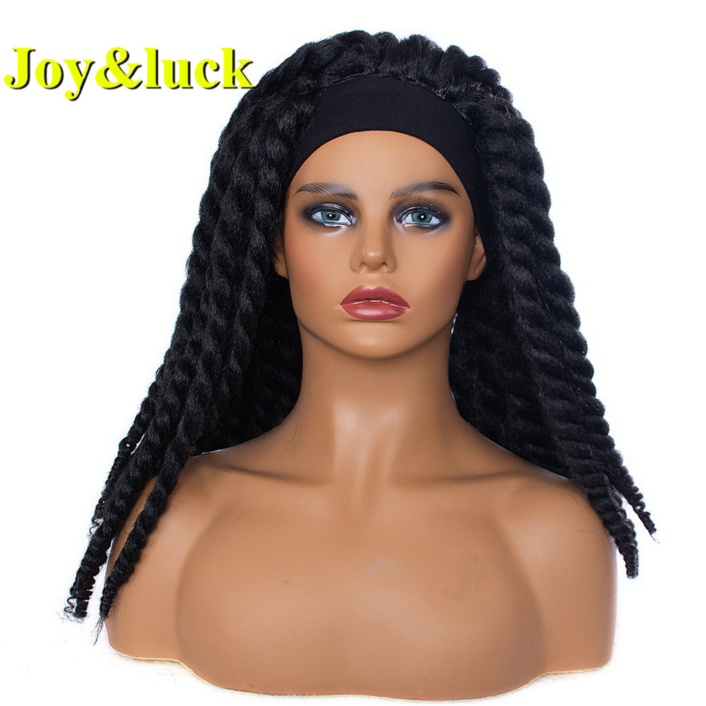 Women's Long Twist Braiding Head Band Wig Ladies Scarf Hair Black Hairband Wholesale Prices Headband Wig Synthetic Hair Wigs