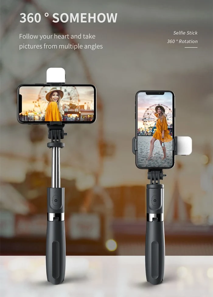 L02s LED Fill Light Tripod Bluetooth Selfie Stick for Phone Live