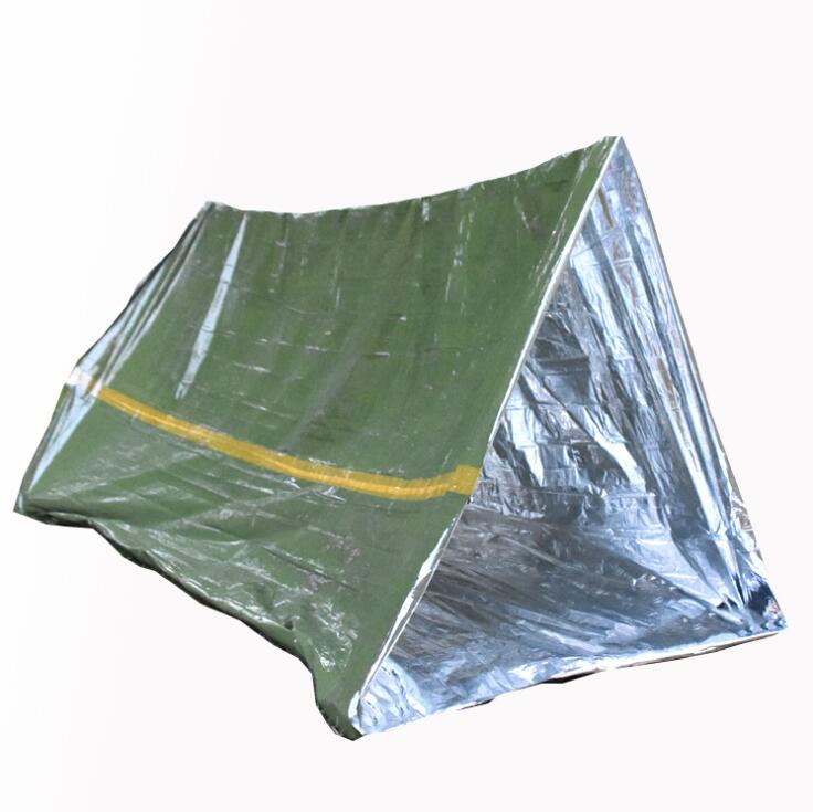 Camping Emergency Green Waterproof Lightweight Tube Tent Outdoor Survival Portable Mylar Thermal Shelter for Travel Hiking