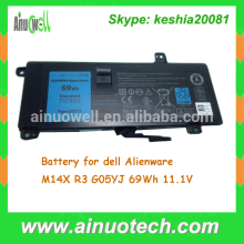 Li-ion laptop Battery for dell Alienware M14X R3 G05YJ 69Wh 11.1V rechargeable lithium battery PN- 0C52861