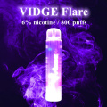 Оптовая Vape Pen 800puffs 500 мАч Vidge Flare