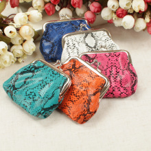 Snake Skin Printed Leather Coin Purse Wallet