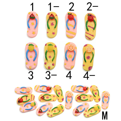 Kawaii Ρητίνη Φρούτα Παντόφλες Γοητευτικά Κρεμαστά Κοσμήματα Επίπεδη Πίσω Cabochon DIY Διακοσμήσεις Αξεσουάρ Κόμμα Διακόσμηση