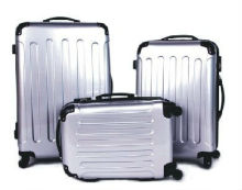 Silver color ABS and PC trolley case for tavel trolley luggage