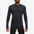 Grosir Breathable Long Sleeve Gym Shirt Men Black