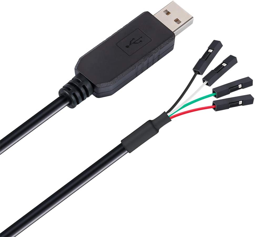 USB to TTL Serial 3.3V Adapter Cable TX RX Signal 4 Pin 0.1 inch Pitch Female Socket PL2303 Prolific Chip W10 8 7 XP