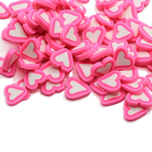 Großhandel 500g rosa und weiß süße Liebe Herz Polymer Clay Slice Nail Art Clay Streusel für Schleimfüller Dekoration