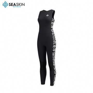 Seaskin Women แขนกุดชุดดำน้ำฤดูใบไม้ผลิ Wetsuit