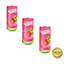OEM factory 250ml fruit juice drink  canned strawberry juice  drink