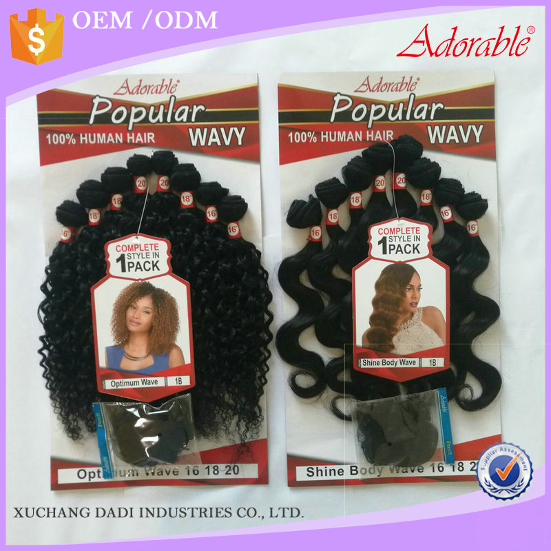 xuchang hair factory price animal human hair mixed synthetic fiber hair weaving optimum Water wave 8pcs/lot with free closure