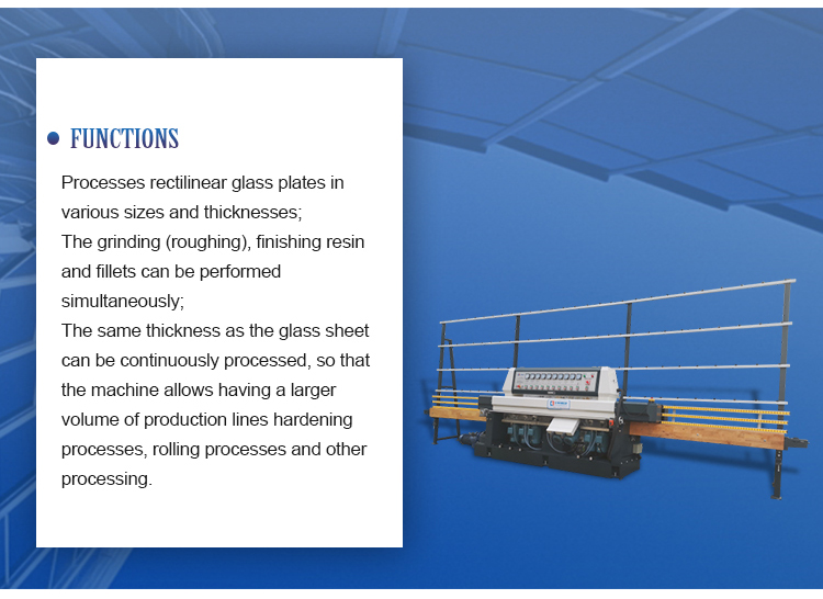 9 Motors Control Glass Straight-Line Edging Machine