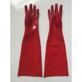 Red PVC Coatd Glove.Smooth Finish. 24 &quot;otwarty mankiet