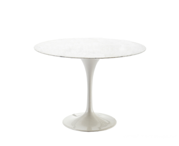 table Carrara marble and white aluminium base table