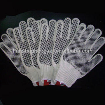 String Knitted Safety PVC Dotted Hand Job Gloves