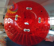 2015 colorful water game hard-wearing quality TPU/PVC zorb rolling ball