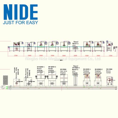 Chaîne de fabrication de production de stator de moteur sans balais entièrement automatique BLDC