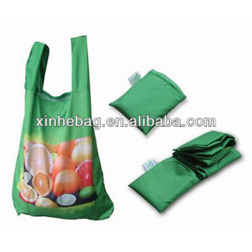 Polyester foldable bag pattern with Snap Pouch/Plain waterproof polyester bag