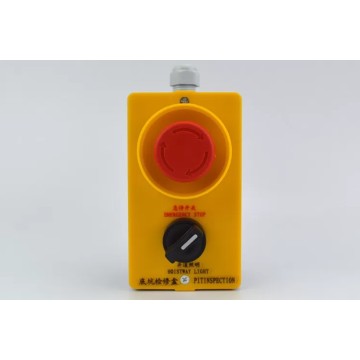 Elevator pit inspection box with emergency stop switch