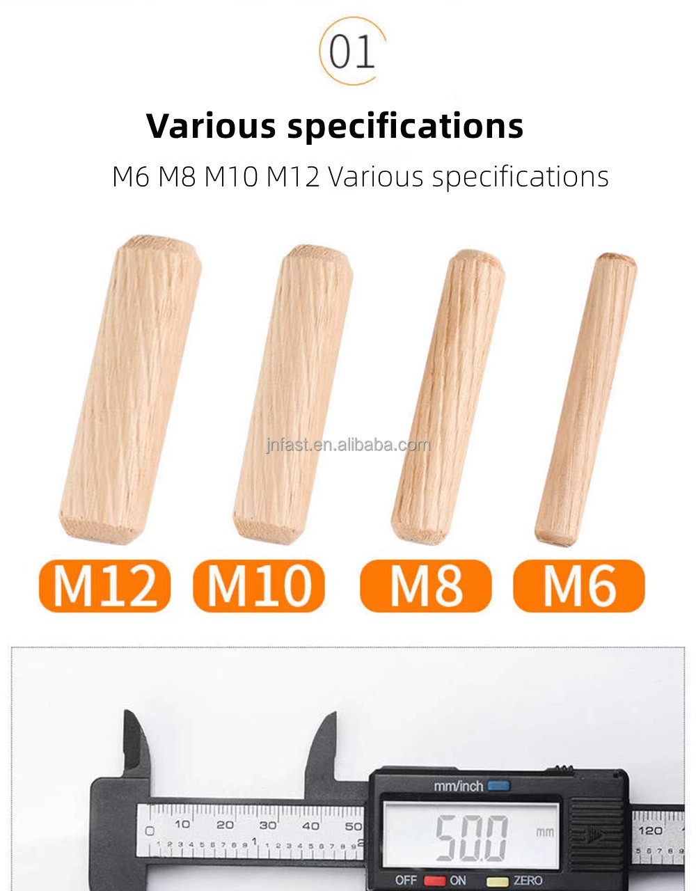 China Manufacturer New Product Wooden Dowel Shaw Furniture Connector Straight Grain Twill Cork Solid Pin Beech Wedge Wood Pegs