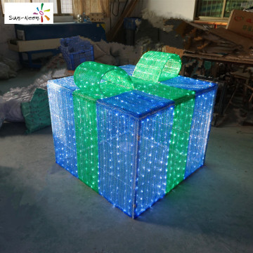 Fancy empty lighted outdoor christmas decorations gift boxes with high quality
