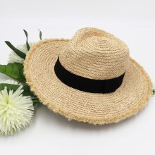 Fashion panama floppy straw hat raffia