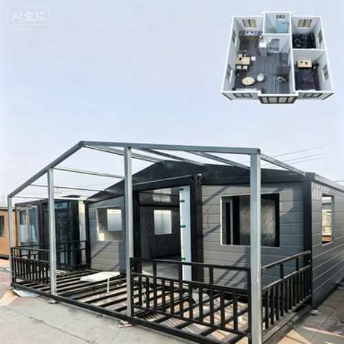 Modular Folding Container Home for On-Site Office Use