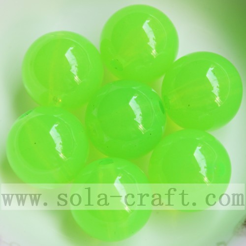 Varnished Florescent Round Beads Jewelry Accessory Ornaments