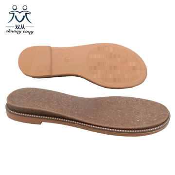 TPR Flat  Shoe Sole for Ladies Sandals
