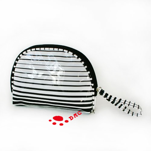Stripe Line Shell Shape PU Bolsa de cosméticos