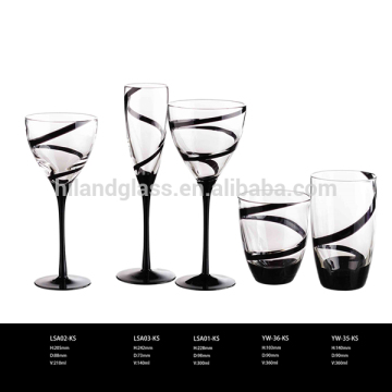 Black circled wine glass