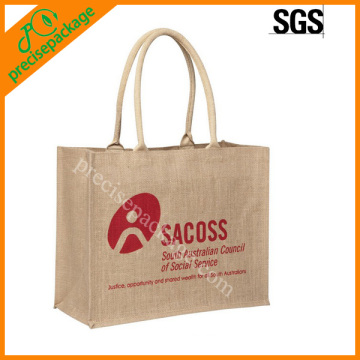 Personalised slogan advertising jute bag