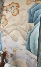 Vintage Bloom Hand-Painted Wallpaper