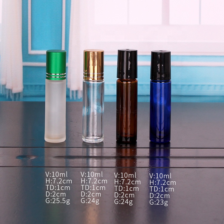 10ml roll-on colorful glass lip oil bottle lip gloss glass bottle with screw lid