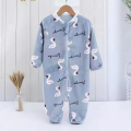 Baby winter warme gans doos print onesies bodysuit