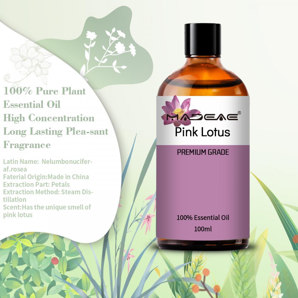 Natural Organic Pink Lotus Oil Therapeutic Grade Pink Lotus Flower Essential Oil