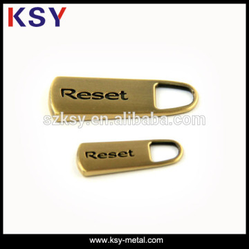 custom wholesale bronze golden color metal zipper pull