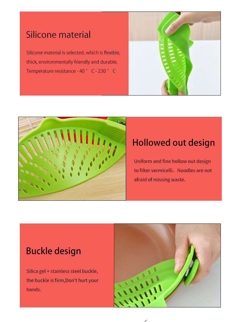 Kitchen Silicone Strainer Clips