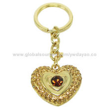 Heart-shaped crystal keychains