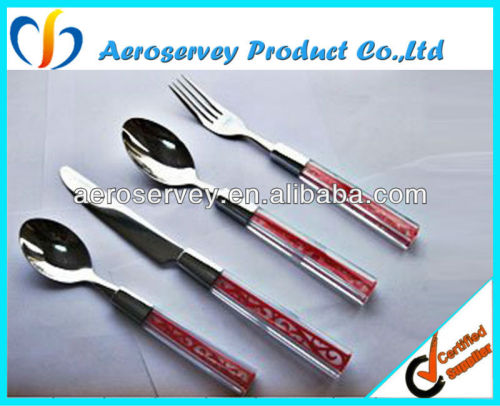 Fashion Transparent PS Handle Stainless Steel Cutlery set