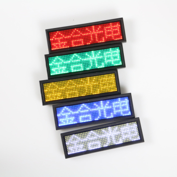 Multilingual LED Name Badge - Indoor/Outdoor Wearable Pin, Multicolor Display