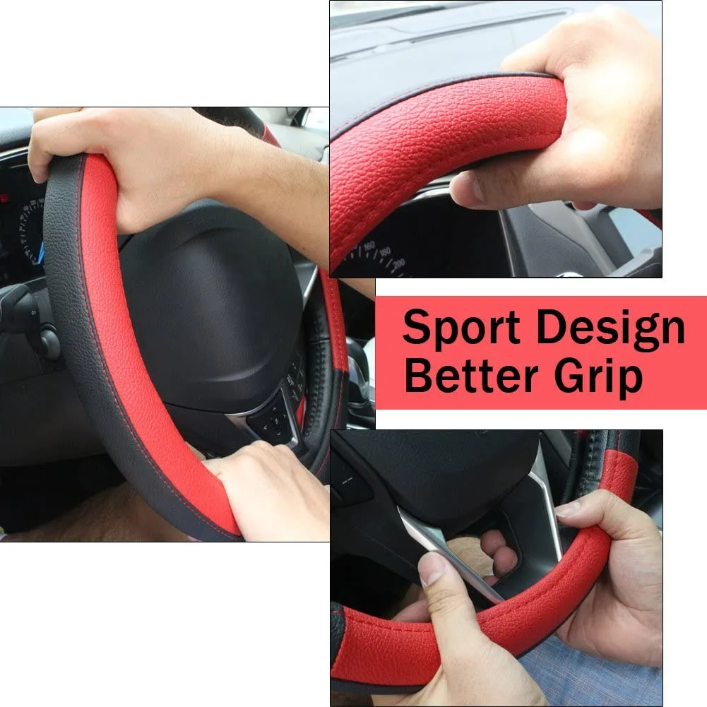 PVC Reflective Logo Car Steering Wheel Cover 38cm Styles