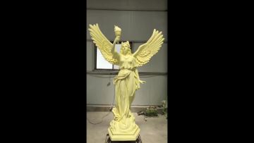 Resin angel wing female figure statue fiberglass sculptures with lamp