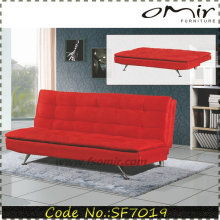 Red Color Fabric Sleeping Couch