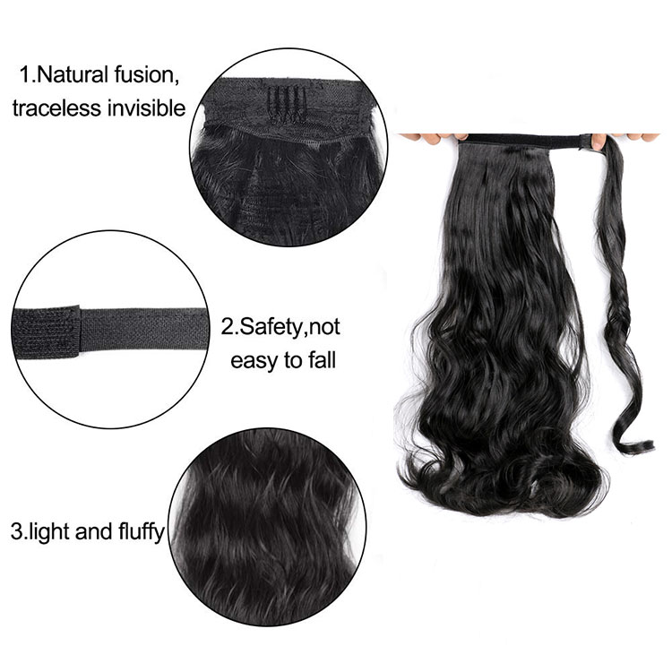 Straight Ponytails Hair Extensions Ombre Color Long Ponytail  Braiding Hair Pony Style Braid Hair Synthetic Fiber Yaki For Women