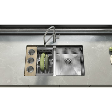 Meiao 32x19 Double Trough Drop-in Kitchen Sink