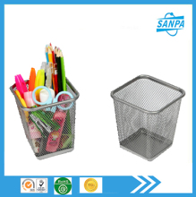 Hangzhou Office Stationery Supplier Modern Metal Mesh Square Pen Holder