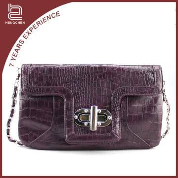 The latest designed rational construction finely processed Purple PU across the shoulder handbags