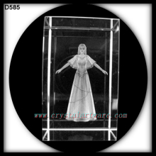 3d laser image etched crystal block