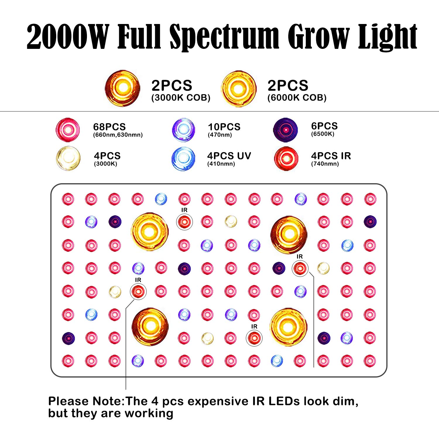 2000W COB LED Grow Lights