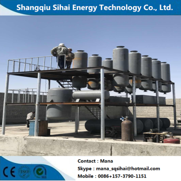 Smell-less output from waste oil refining distillation plant